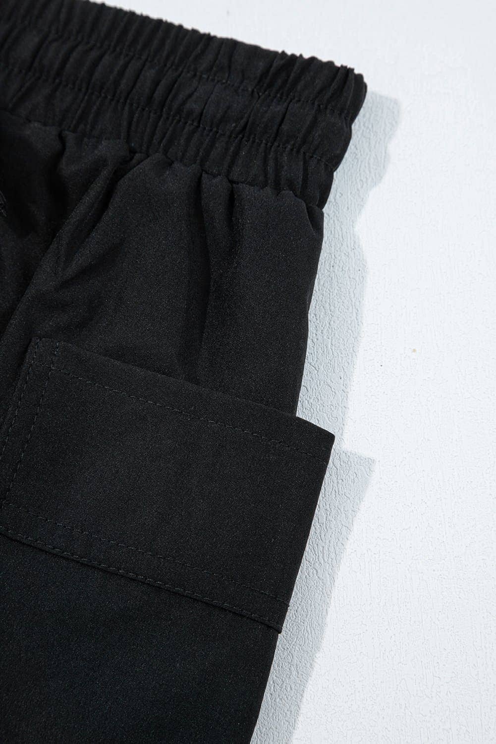 Black Cargo Pocket Elastic Waist Active Casual Skort