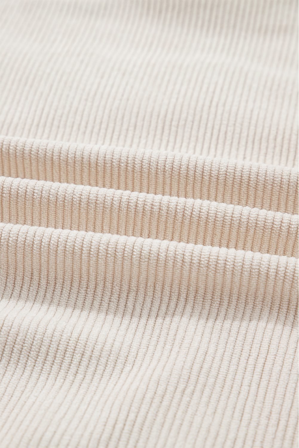 Beige Merry Little Thing Corded Letter Graphic Ribbed Loose Sweatshirt