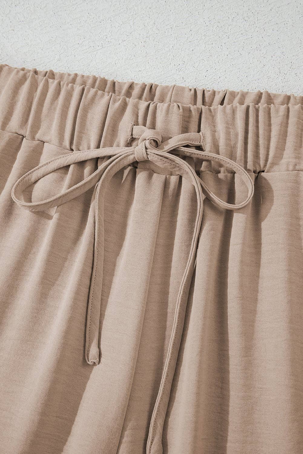 Goat Buttoned Vest Drawstring Wide Leg Pants 2Pcs Set