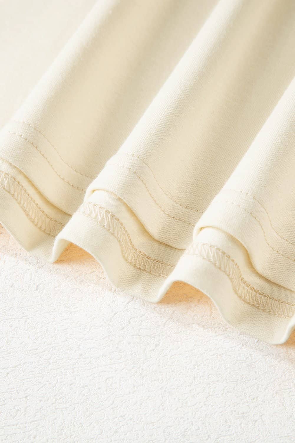 White Color Block Stitched Sleeve Loose T Shirt