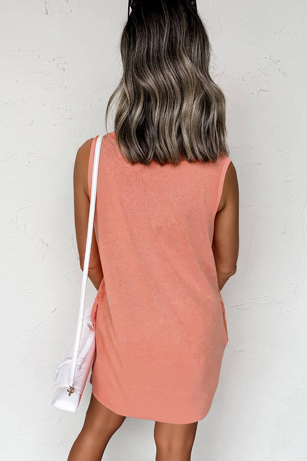 Flamingo Mineral Wash Tank Mini Dress With Pockets