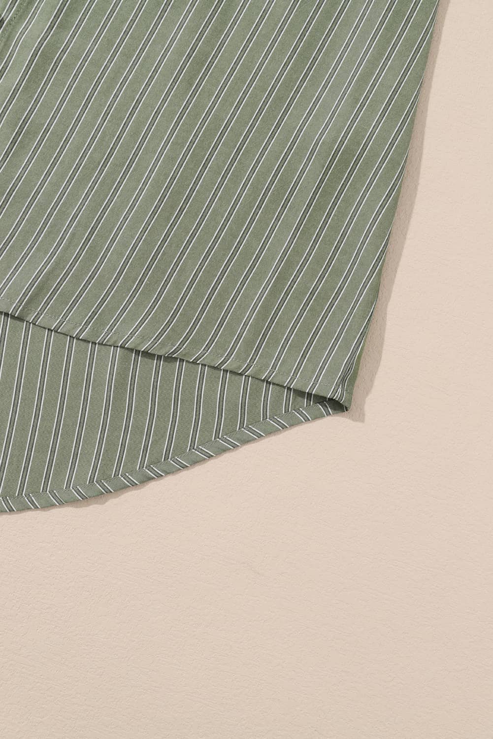 Green Stripe Button Up Oversized Casual Shirt