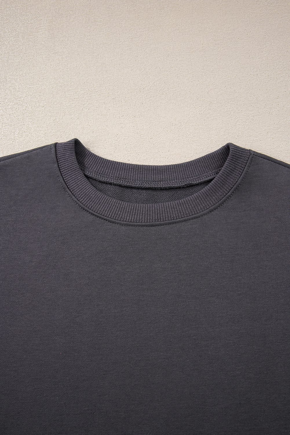 Dark Grey Varsity Striped Detail Drop Shoulder Oversized Sweatshirt