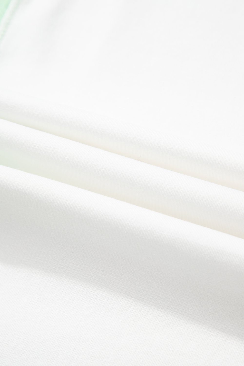 Light Green Color Block Exposed Seam Crew Neck T Shirt