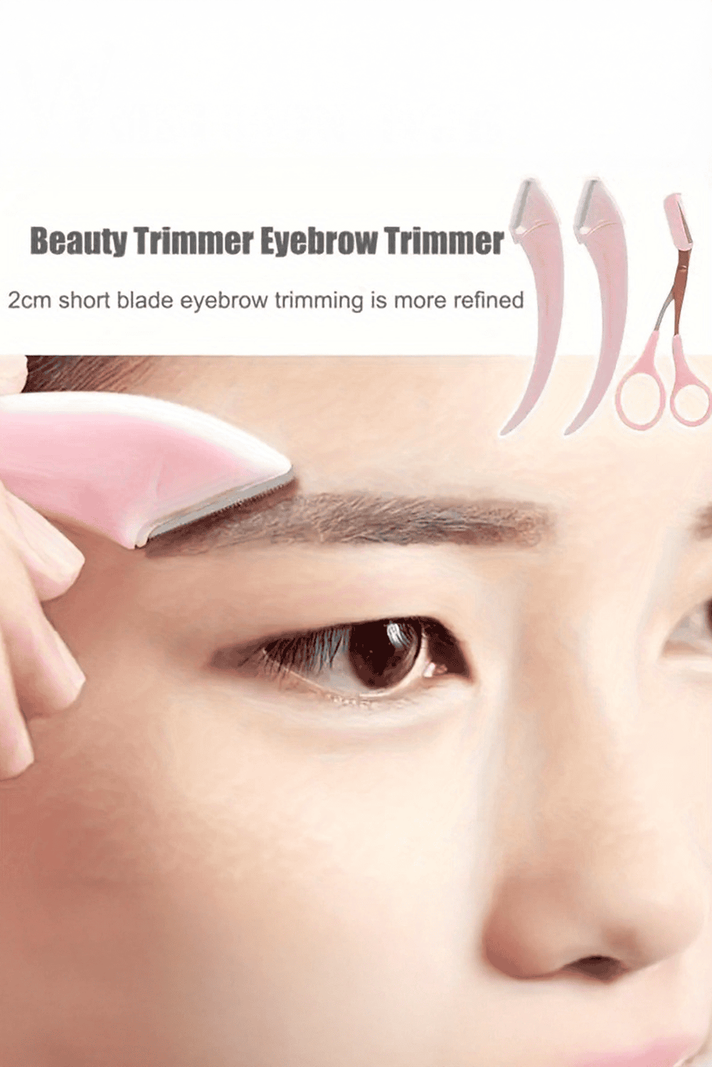 Light Pink 2Pcs Eyebrow Trimming Tool Set
