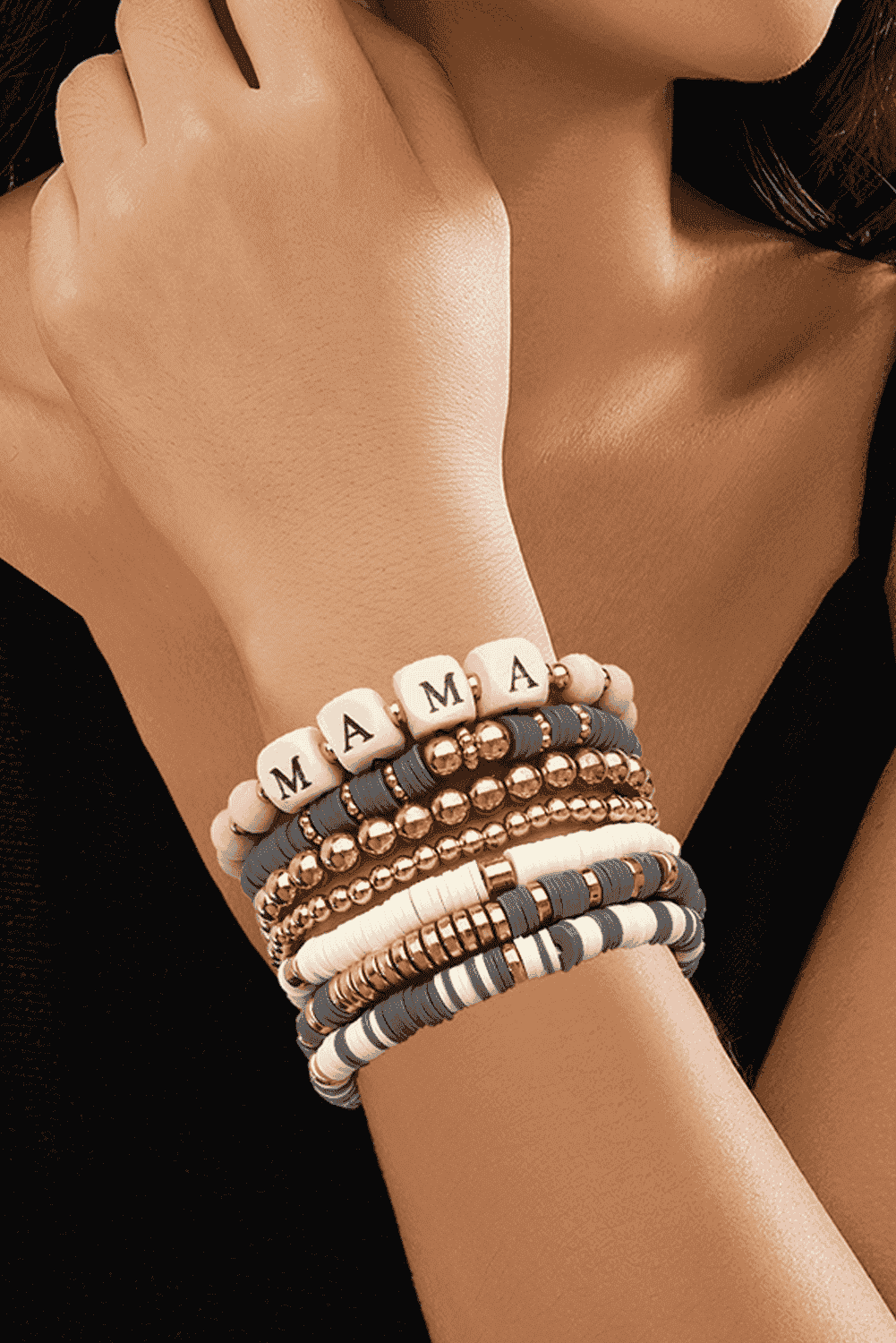 Gray Mama Beaded Multi Layered Bracelet