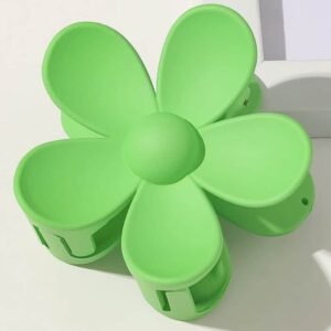 Green Flower Hair Claw Clip