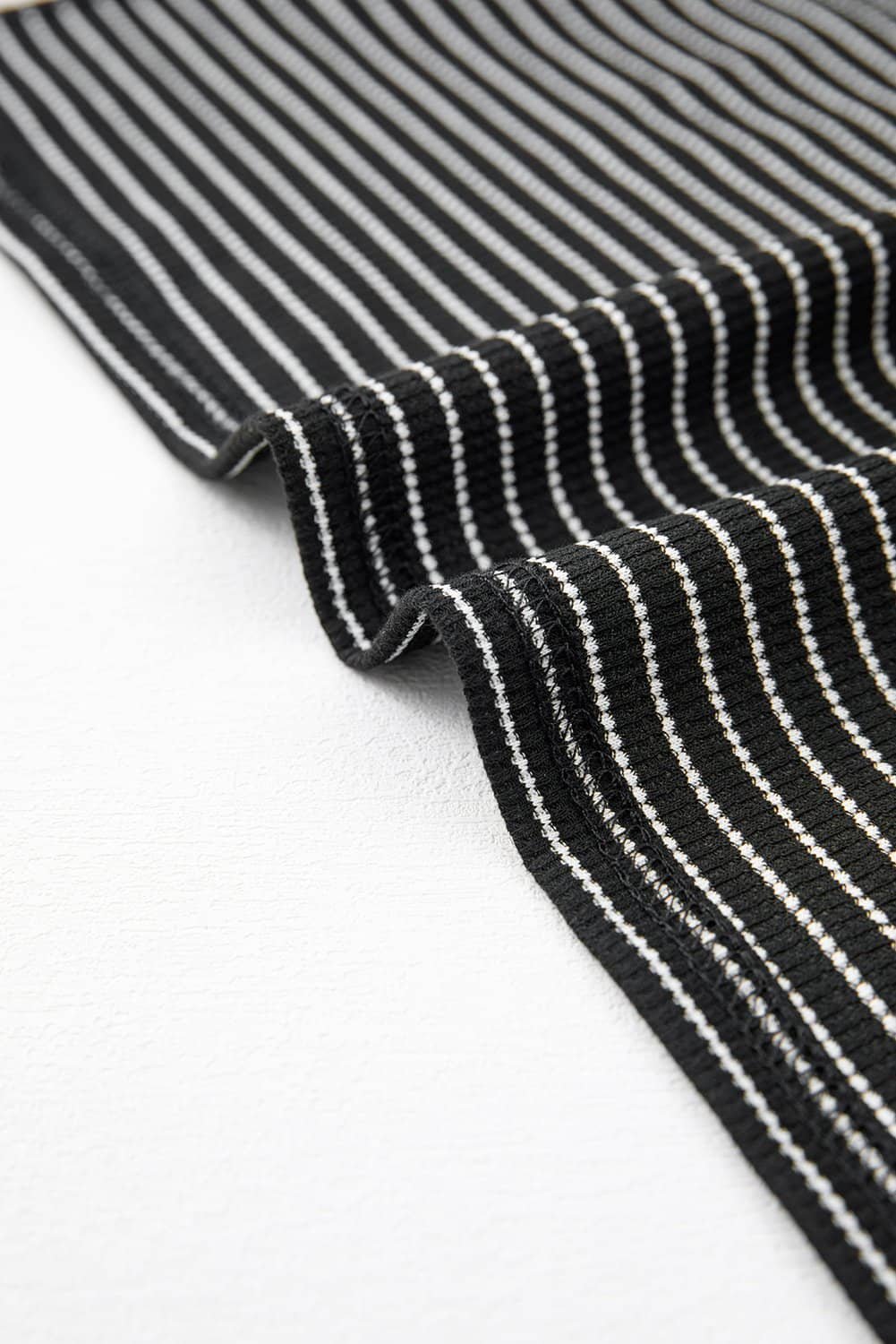 Black Stripe Criss Cross Side Slits Slim Fit Sleeveless Midi Dress