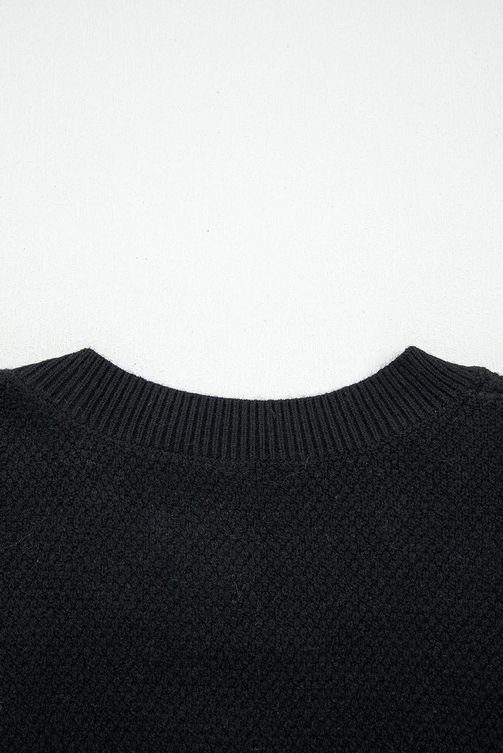 Dark Brown Color Block Knit Striped Sleeve Detail Casual Sweater