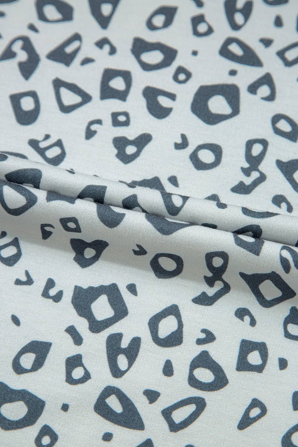 Gray Leopard High Waist Side Bow Straight Leg