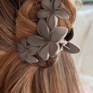 Parchment 3D Flower Plastic Resin Hair Claw