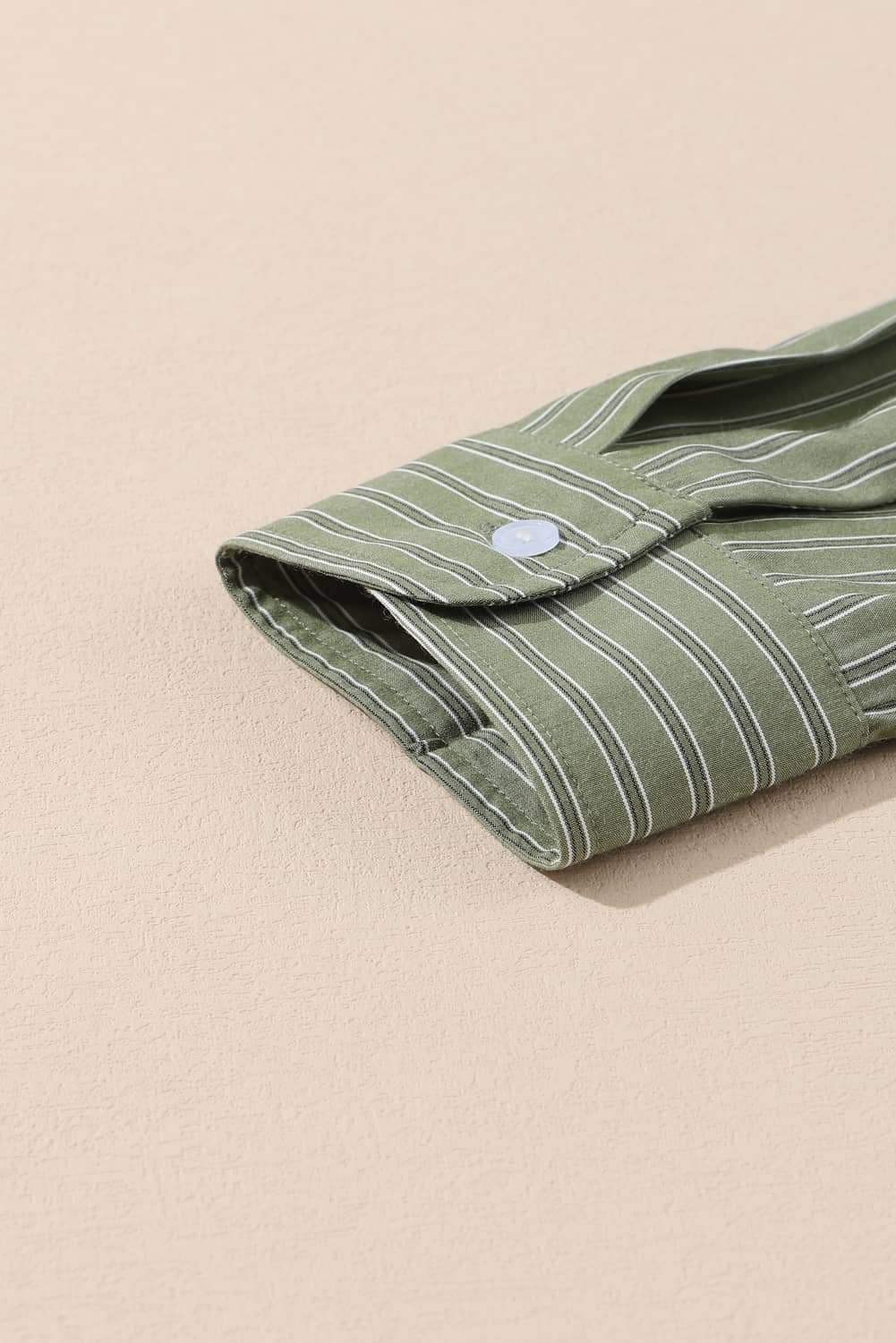 Green Stripe Button Up Oversized Casual Shirt