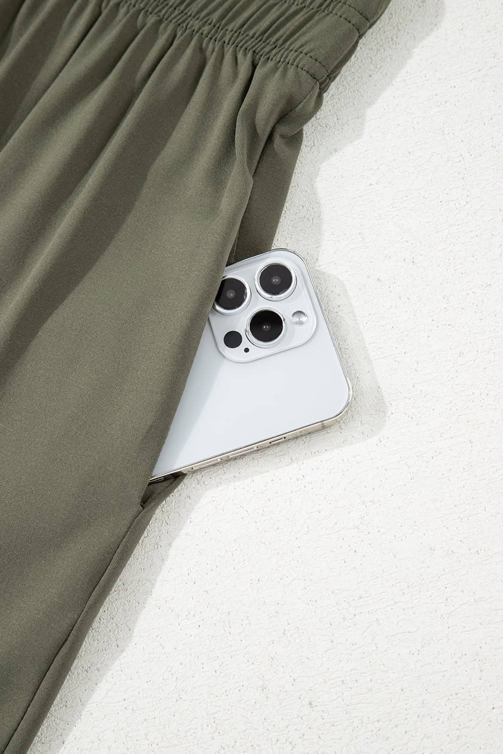 Seagrass Raw Hem Loose Tee And Wide Leg Pants Set