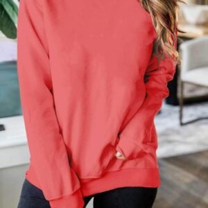 Plain Crew Neck Pullover Sweatshirt