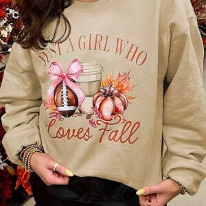 Parchment Just A Girl Who Loves Fall Printed Sweatshirt
