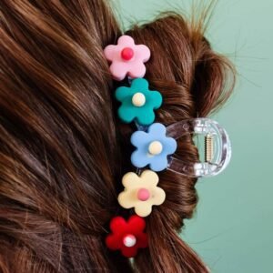 Multicolour Flowers Cute Hair Claw Clip