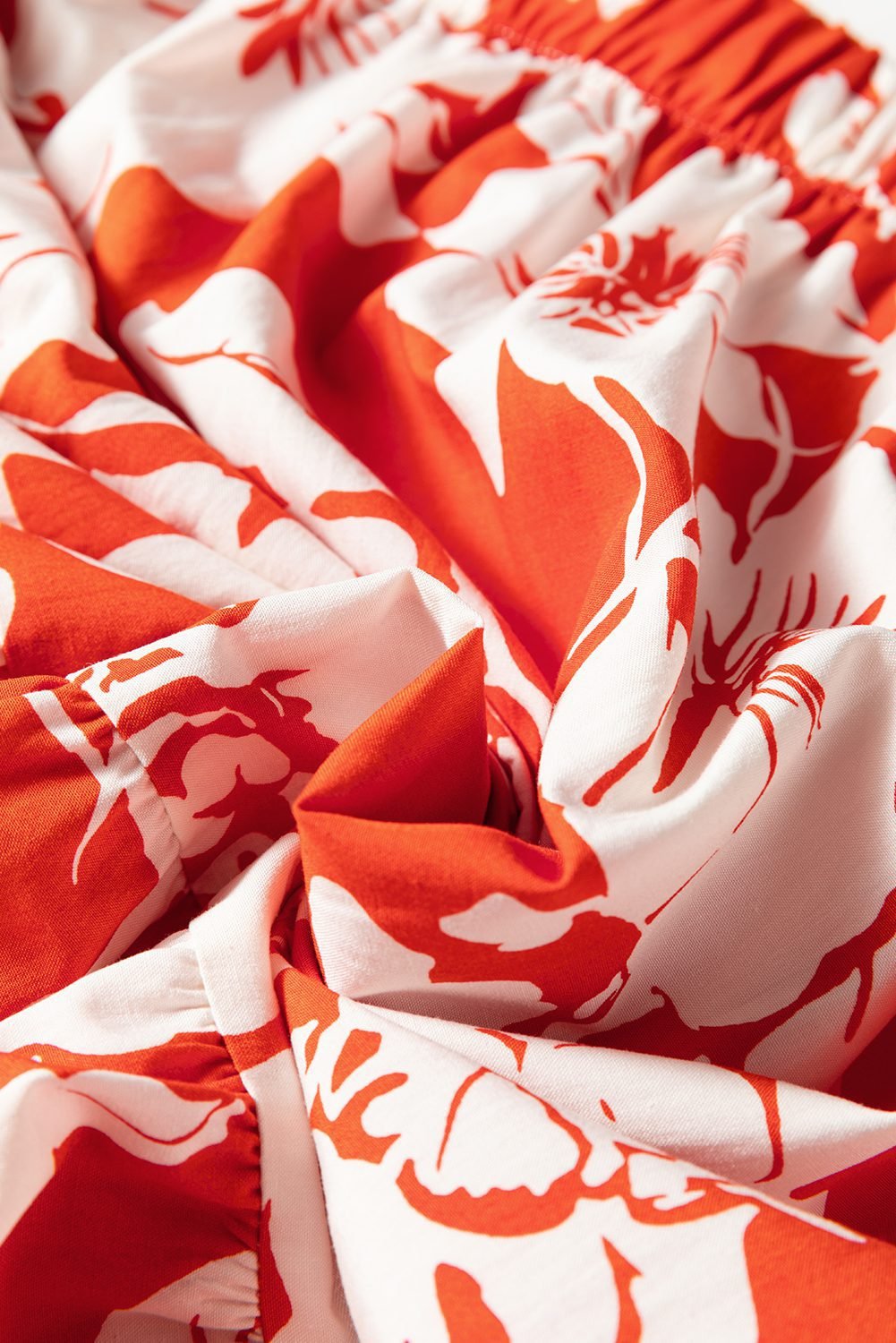 Red High Split Floral Western Cowgirl Maxi Skirt