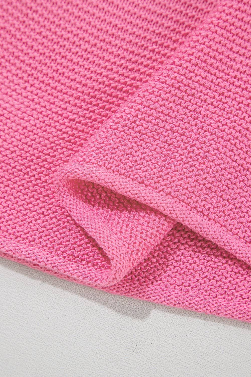Sachet Pink Solid Color Sweater Tee With Side Slits