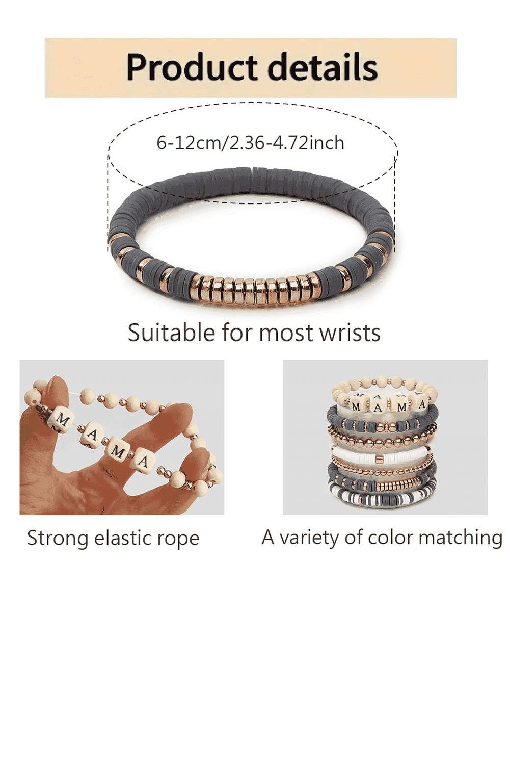 Gray Mama Beaded Multi Layered Bracelet