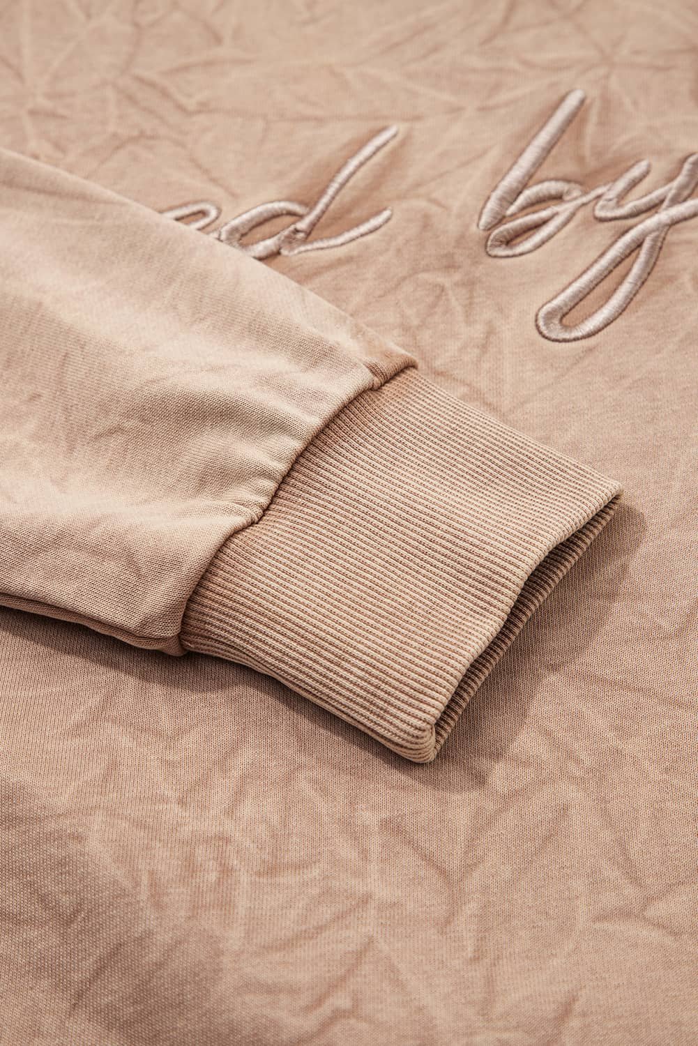 Dune Saved By Grace Letter Embroidery Mineral Wash Loose Sweatshirt