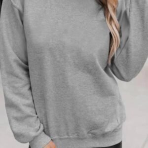 Gray Solid Classic Crewneck Pullover Sweatshirt