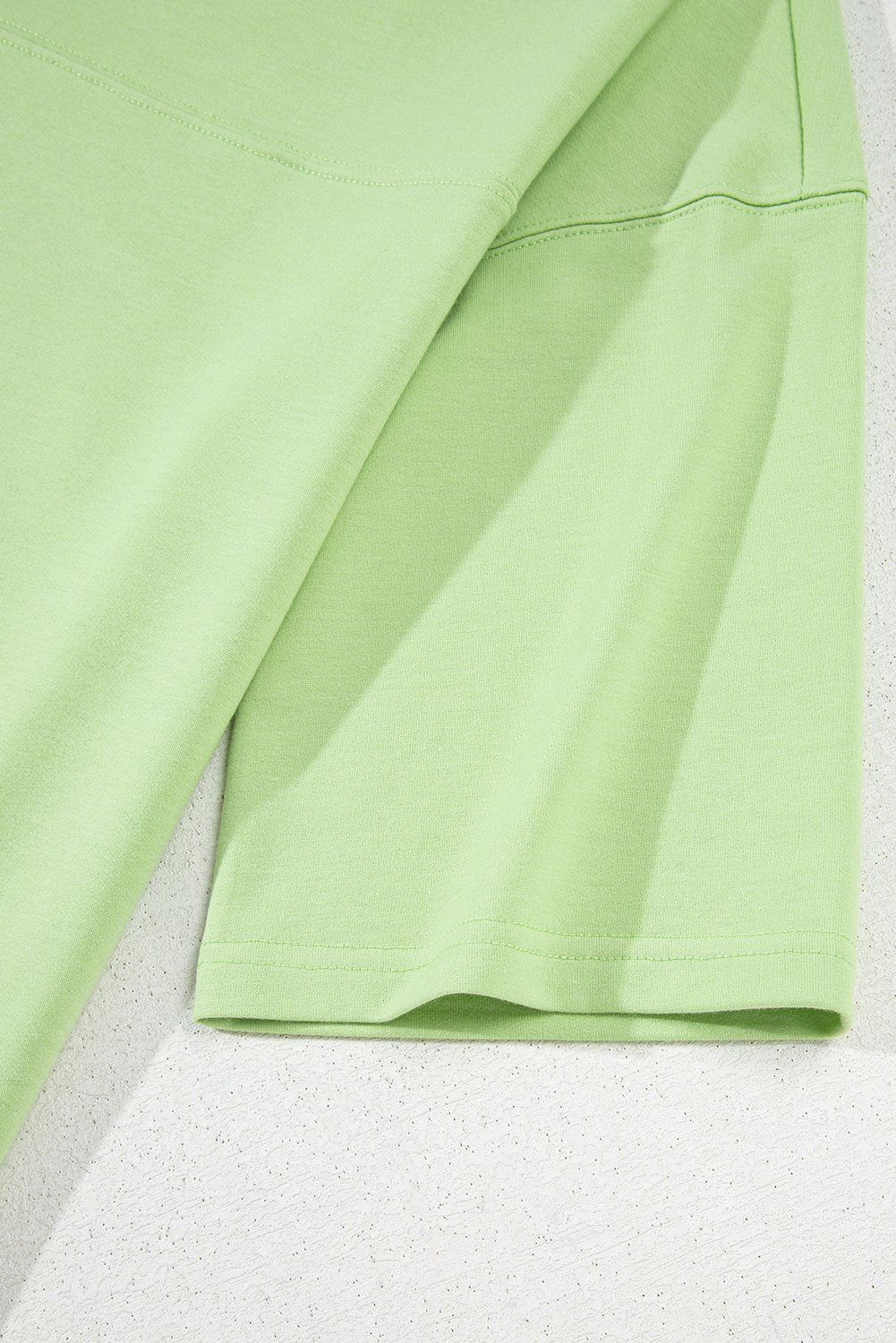 Meadow Mist Green Solid Loose V Neck Half Sleeve Tee And Shorts