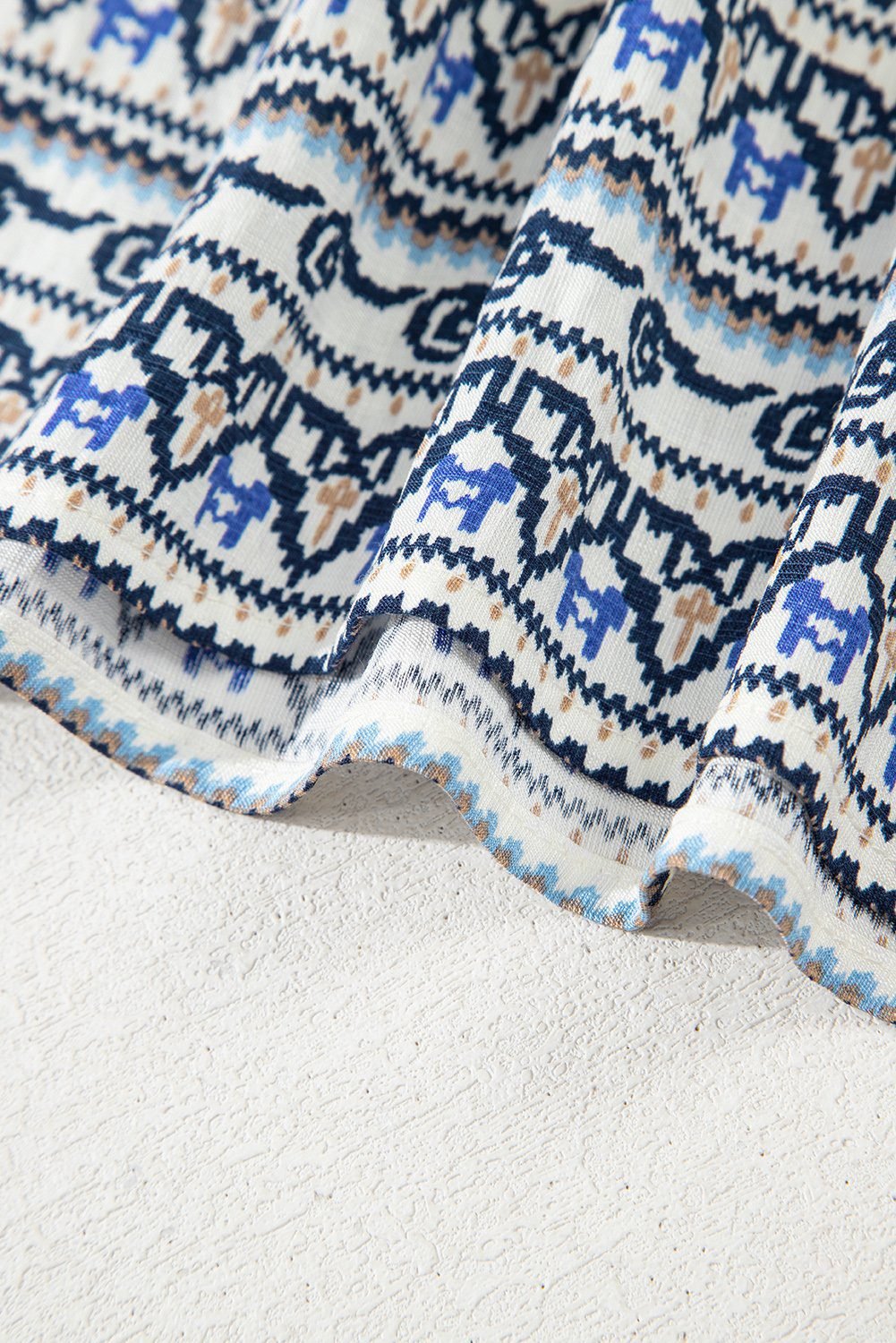 Blue Bohemian Fashion Print Spaghetti Straps Loose Tank