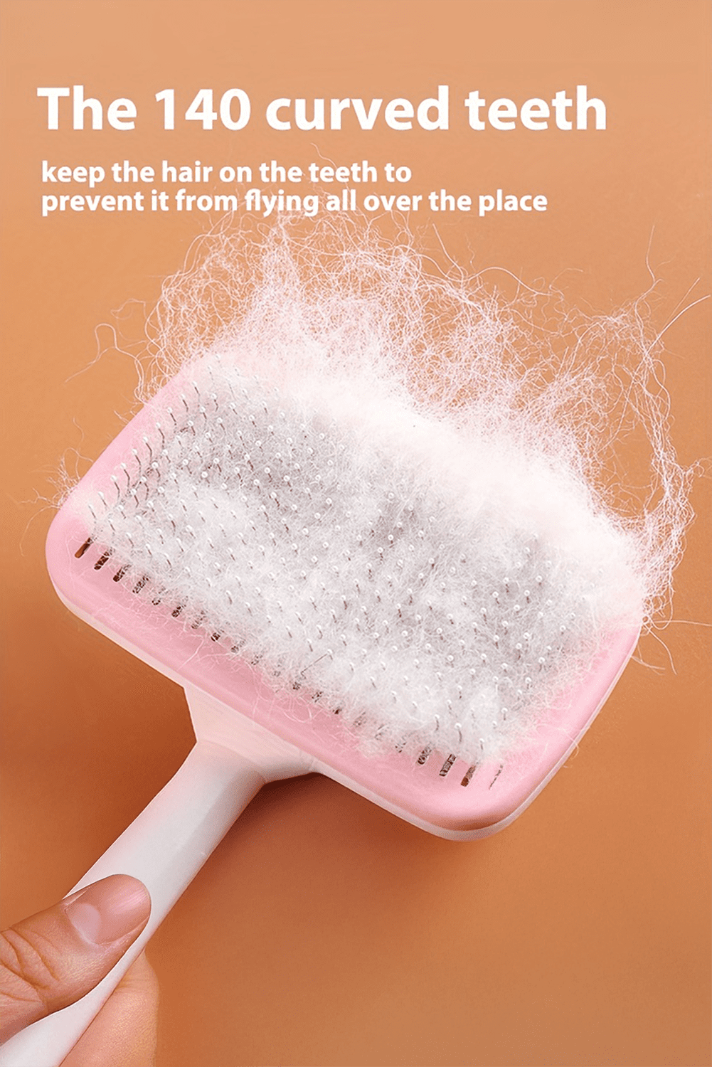 Pink Self Cleaning Gently Grooming Brush Pet Comb