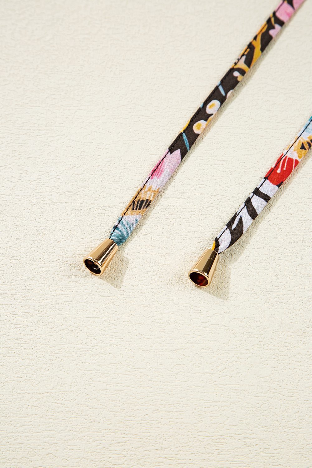 Black Floral 3/4 Puff Sleeve Tied Neck Blouse