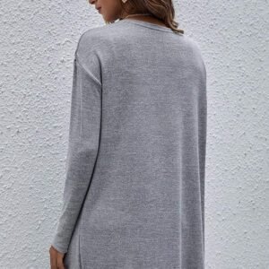 High Rise Solid Color Open Front Lightweight Cardigan