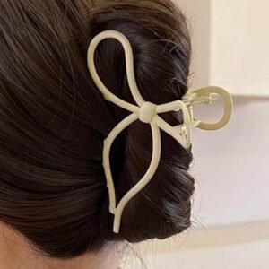 Smoke Gray Long Tail Bowknot Hair Claw