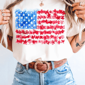 White Flag Graphic Crew Neck Tee