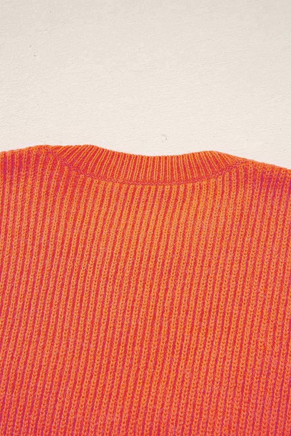 Vitality Orange Thankful For My Queens Ribbed Knit Drop Shoulder Graphic Sweater
