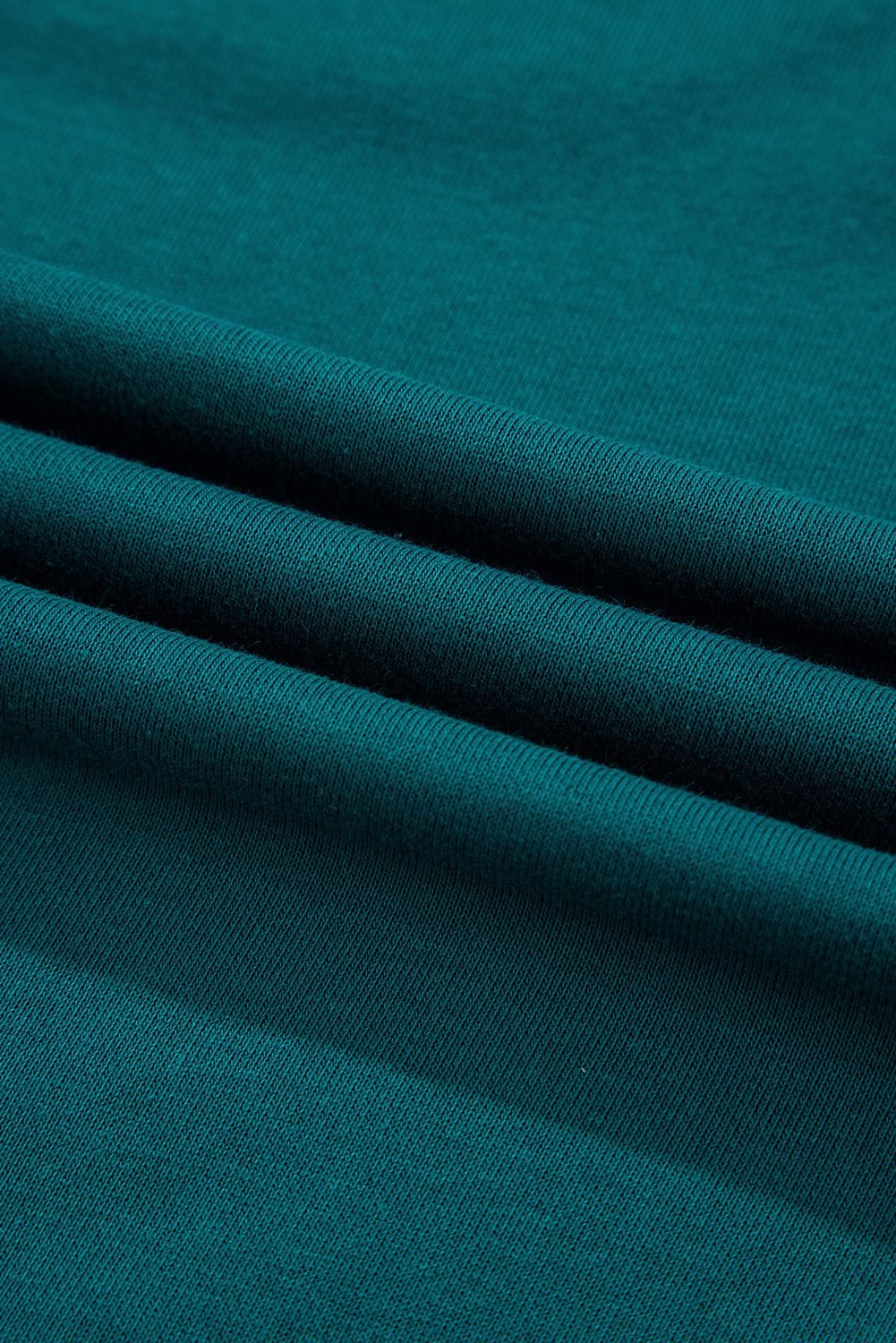 Blackish Green Contrast Striped Patchwork Round Neck Drop Shoulder Sweatshirt