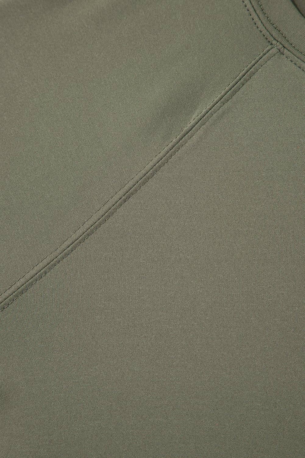 Seagrass Raw Hem Loose Tee And Wide Leg Pants Set