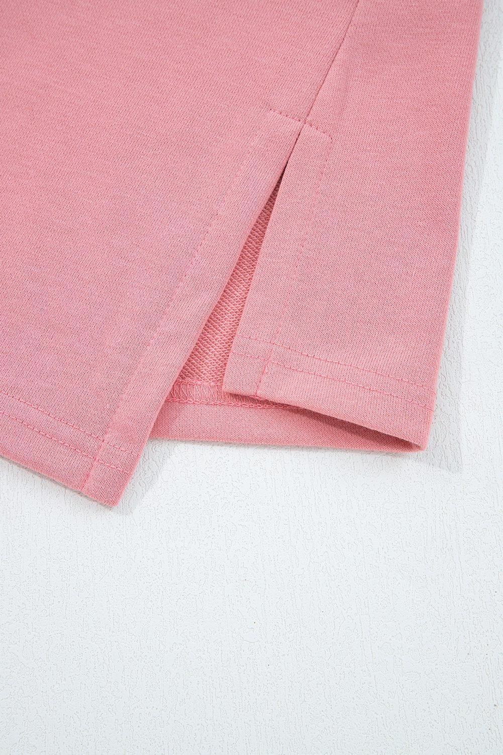 Peach Blossom Floral Applique Baggy Pullover Sweatshirt