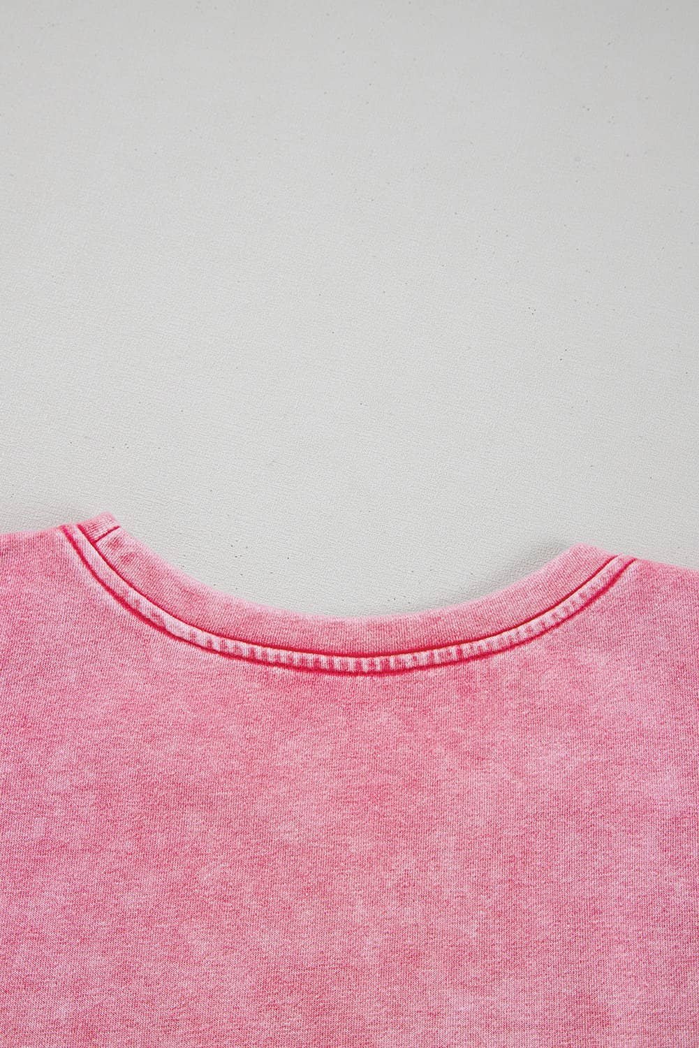 Sachet Pink Mineral Wash Raw Edge Ruffle Mini Dress