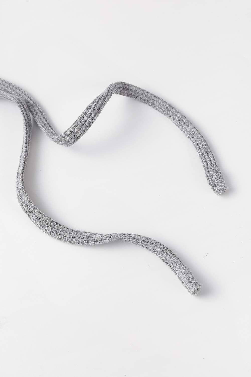 Gray Waffle Knit Fleece Lined High Low Oversized Hoodie