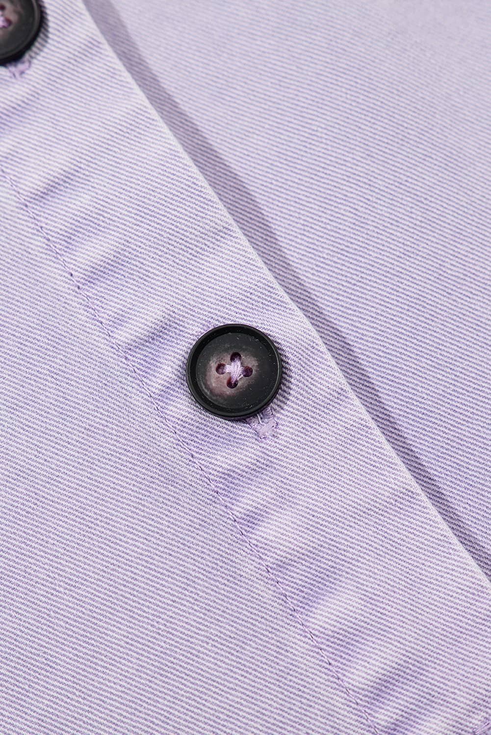 Orchid Petal Short Sleeve Double Chest Pocket Denim Shirt Dress