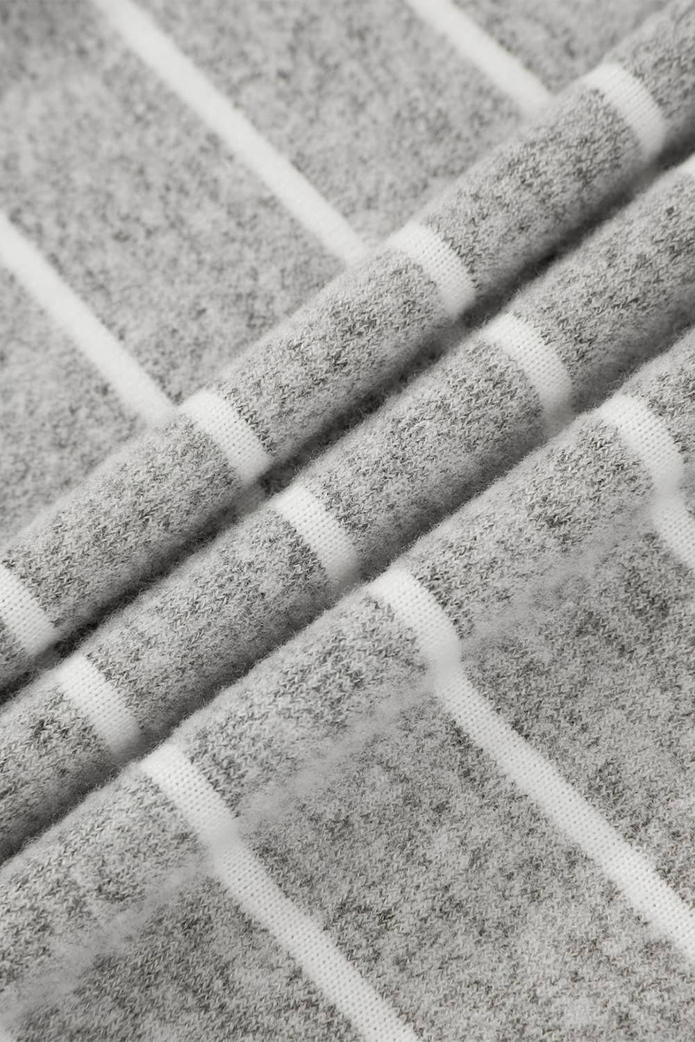 Gray Stripe Dolman Sleeve Drop Shoulder Top