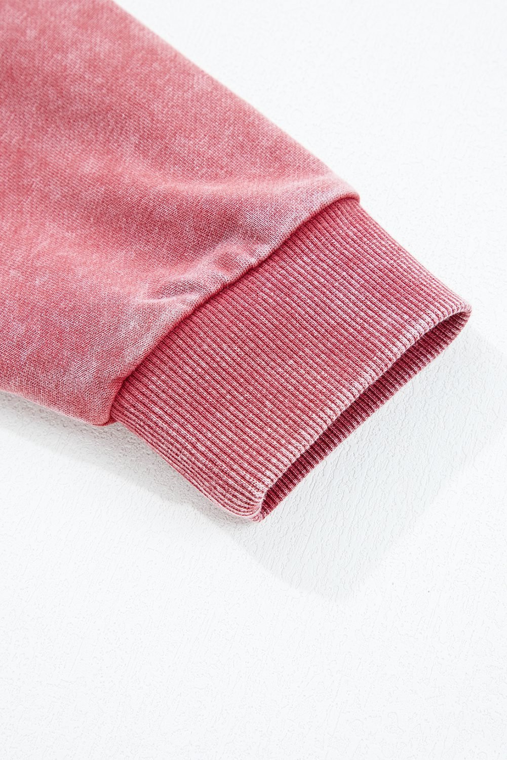 Racing Red Mineral Wash Raglan Sleeve Raw Hem Crop Sweatshirt