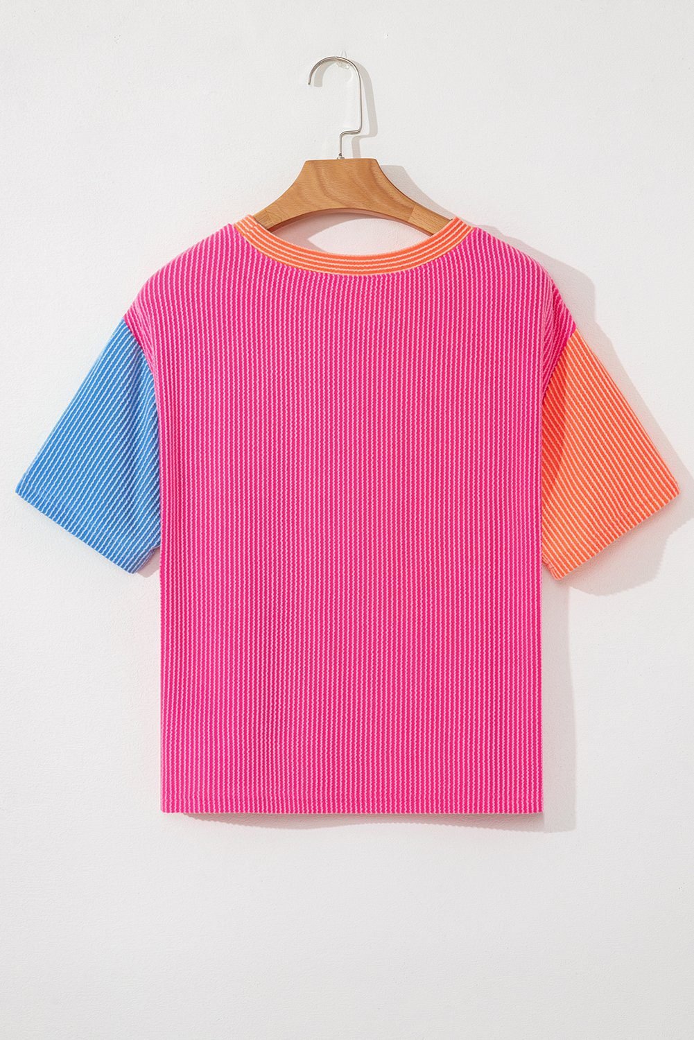 Multicolour Corded Colorblock Crewneck Tee