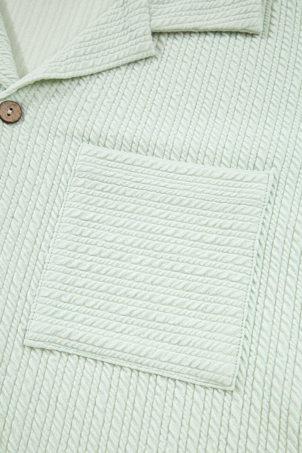 Clearly Aqua Textured Patched Chest Pocket Shirt And Pants Set