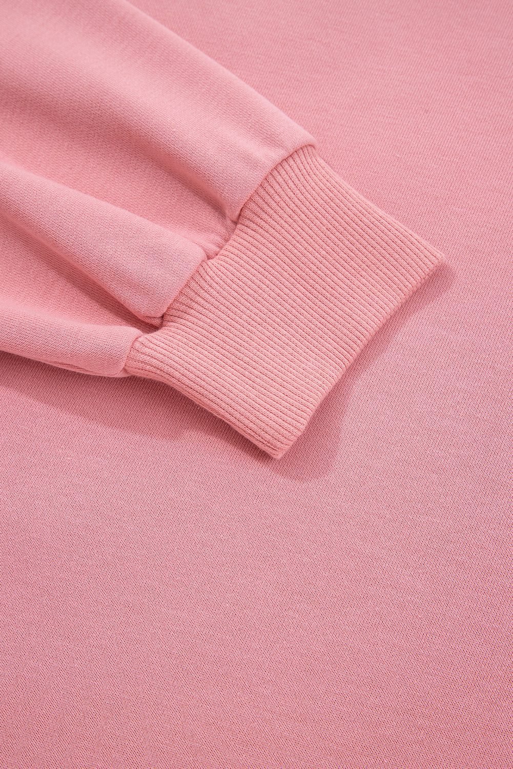 Peach Blossom Floral Applique Baggy Pullover Sweatshirt