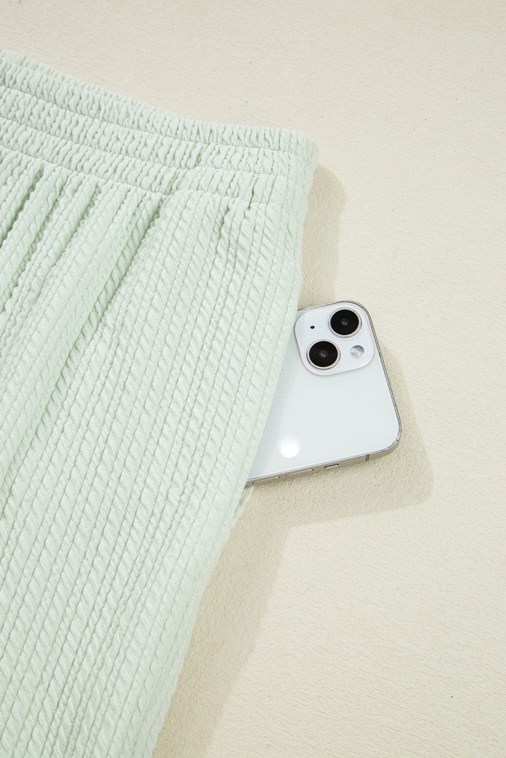 Clearly Aqua Textured Patched Chest Pocket Shirt And Pants Set