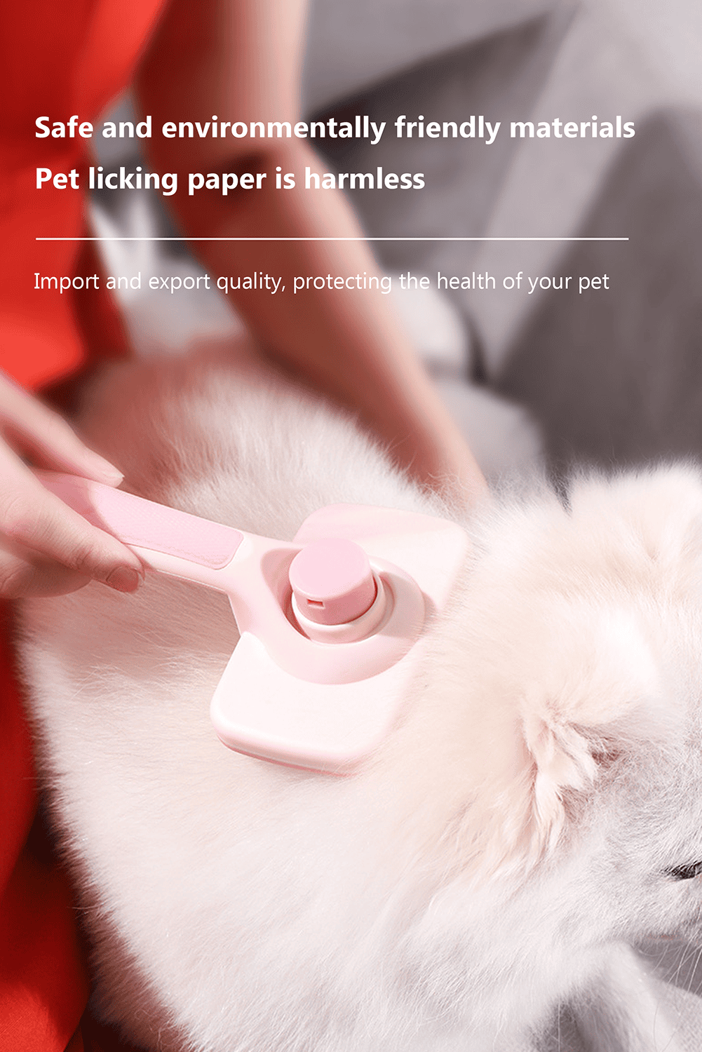 Pink Self Cleaning Gently Grooming Brush Pet Comb