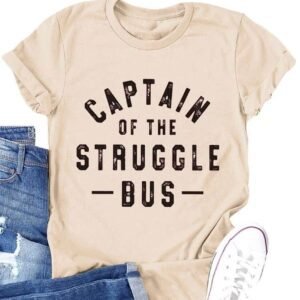 Khaki Letters Print Crew Neck Tee