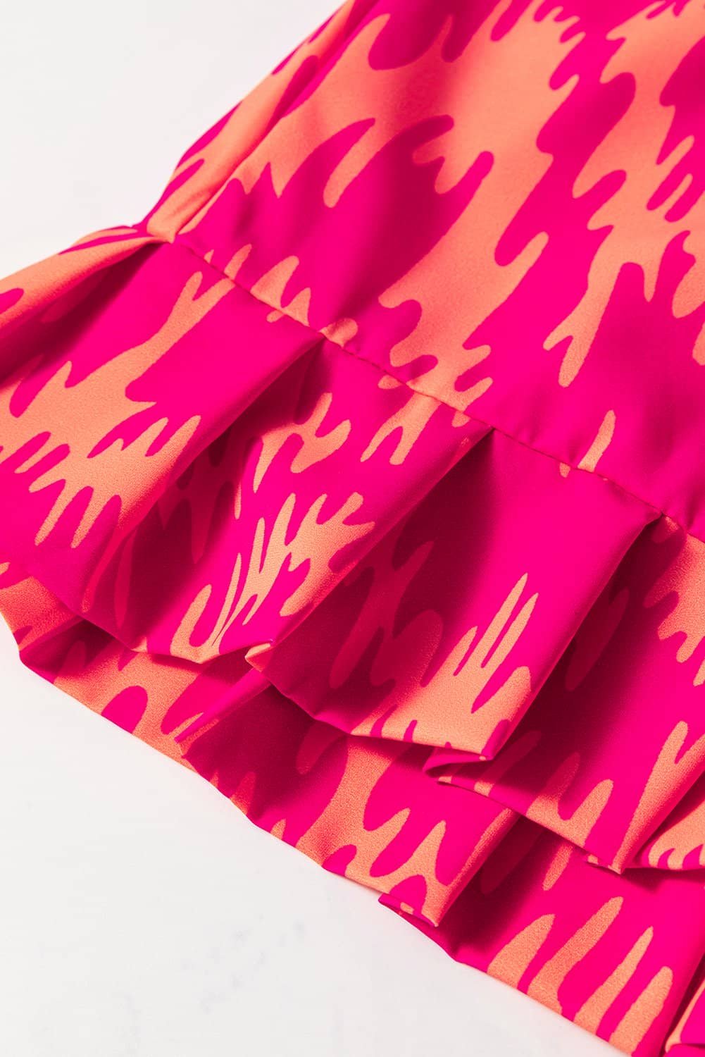 Rose Western Aztec Geometric Print Top And Ruffled Shorts Set