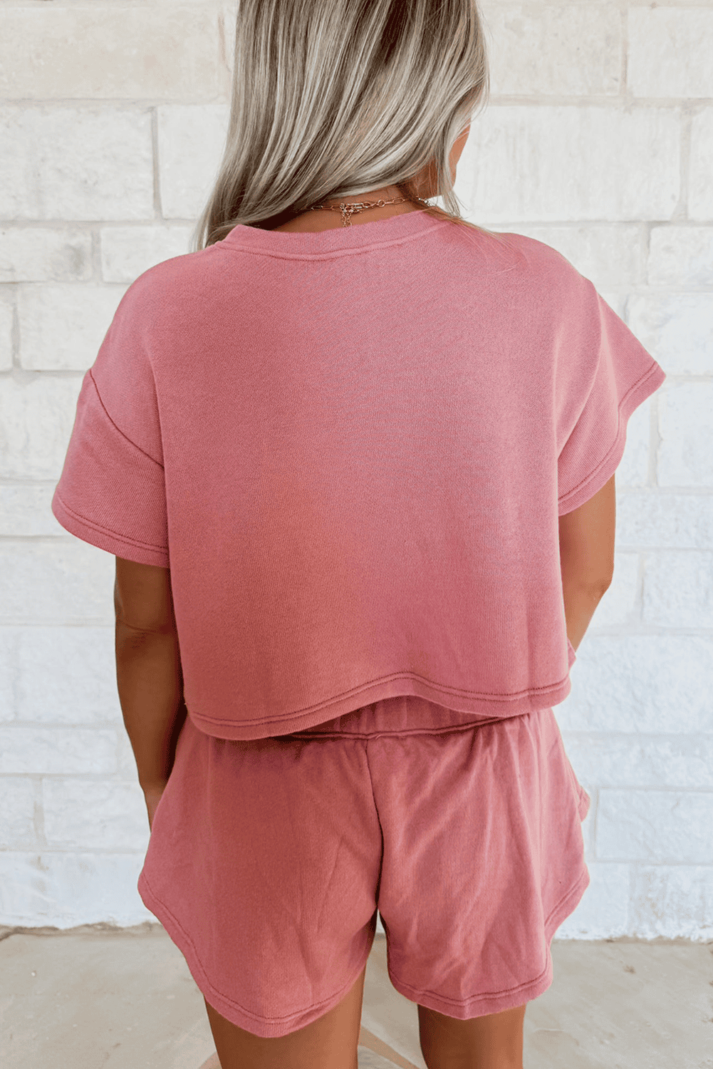 Blossom Sequin Horse Shoe Cropped Tee And High Waist Skort Set