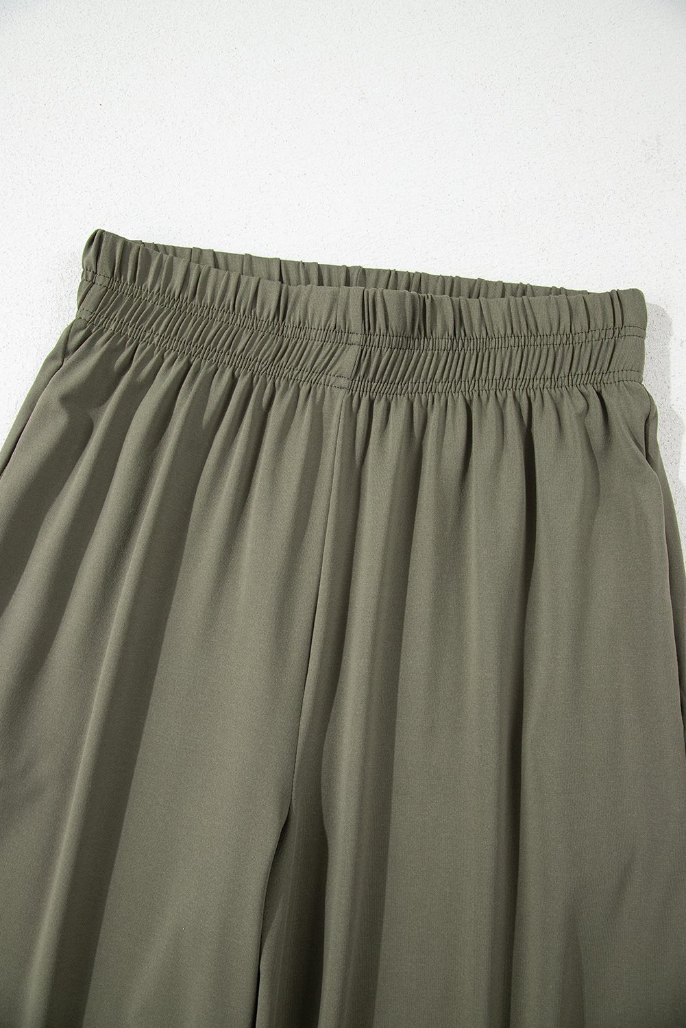 Seagrass Raw Hem Loose Tee And Wide Leg Pants Set